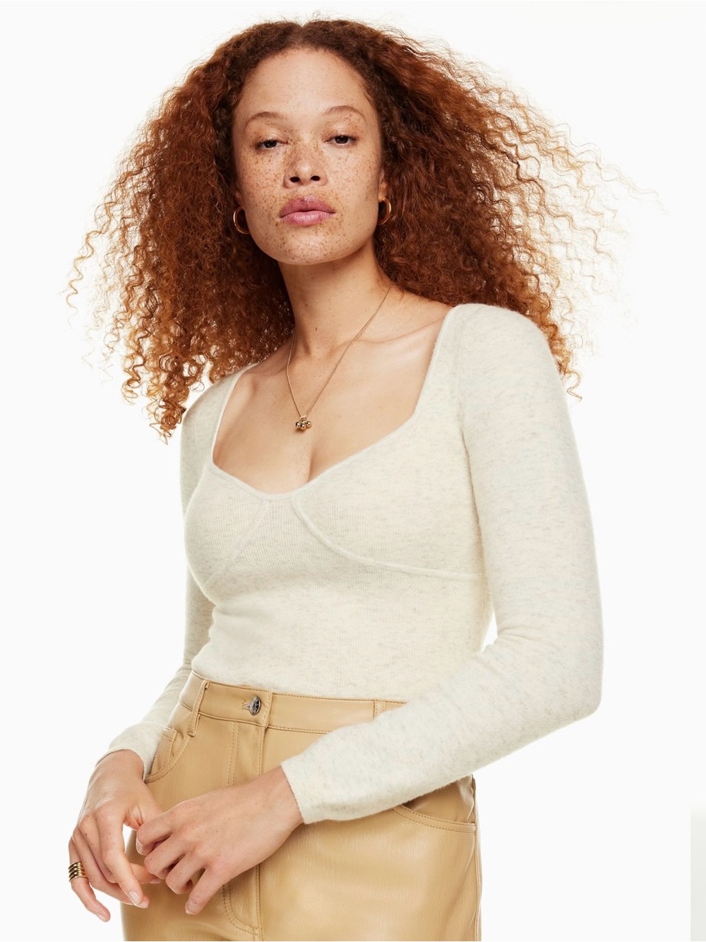 Aritzia Wilfred Greer Sweetheart Bustier Sweater Size Large